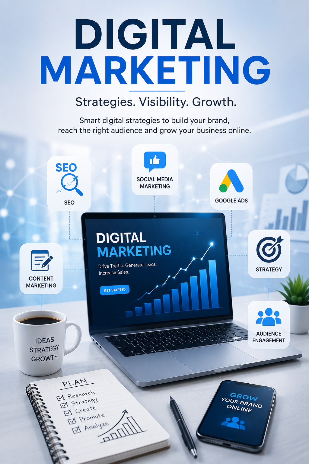Digital Marketing SEO, Social Media Marketing, and google Ads